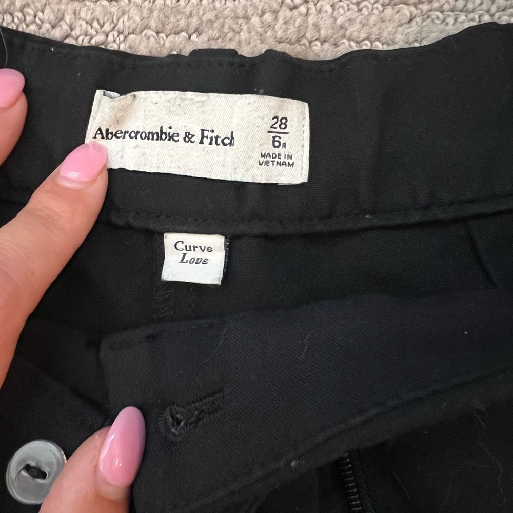 Abercrombie & Fitch Black Wide-Leg Trousers - Picture 7 of 8